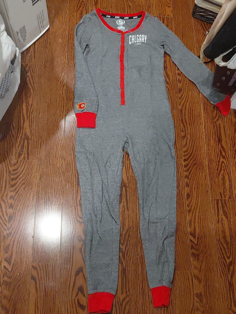 NHL Grey Pajama Top with Red Trim